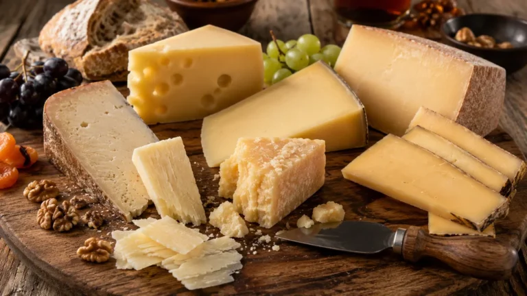 Plateau de fromages à pâte dure avec Comté Parmesan et fruits secs