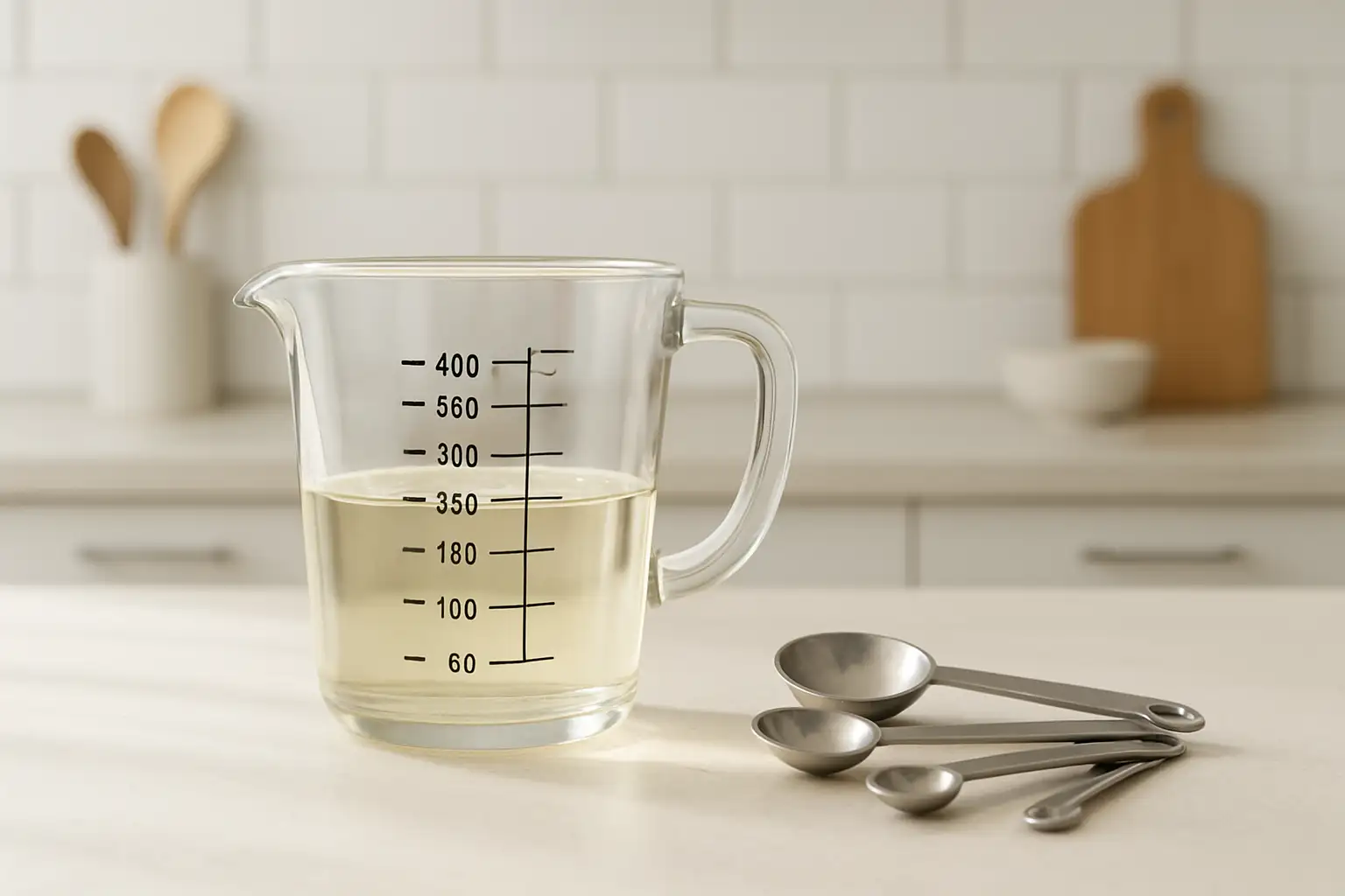 Verre doseur en cuisine pour mesurer 50 ml, soit 5 cl