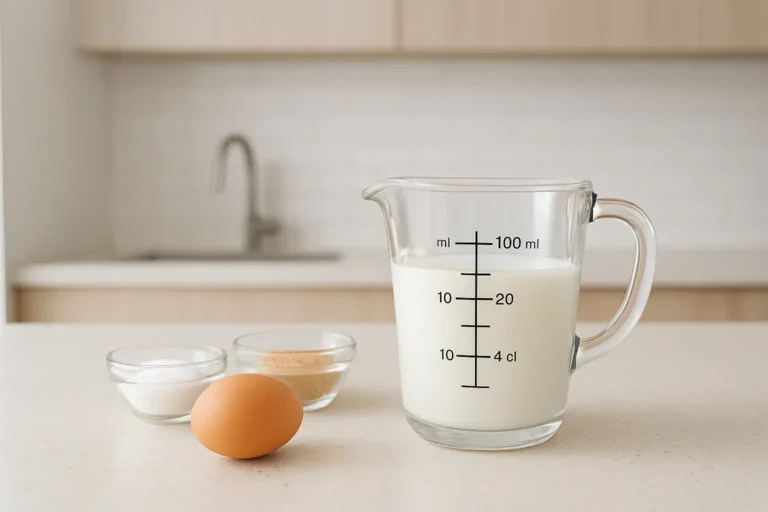 Verre doseur montrant l’équivalence entre 100 ml et 10 cl en cuisine