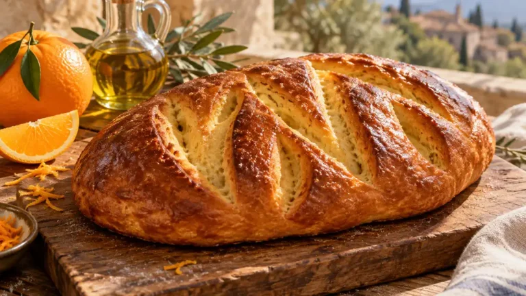 Gibassier provençal doré parfumé à l’orange et à l’anis