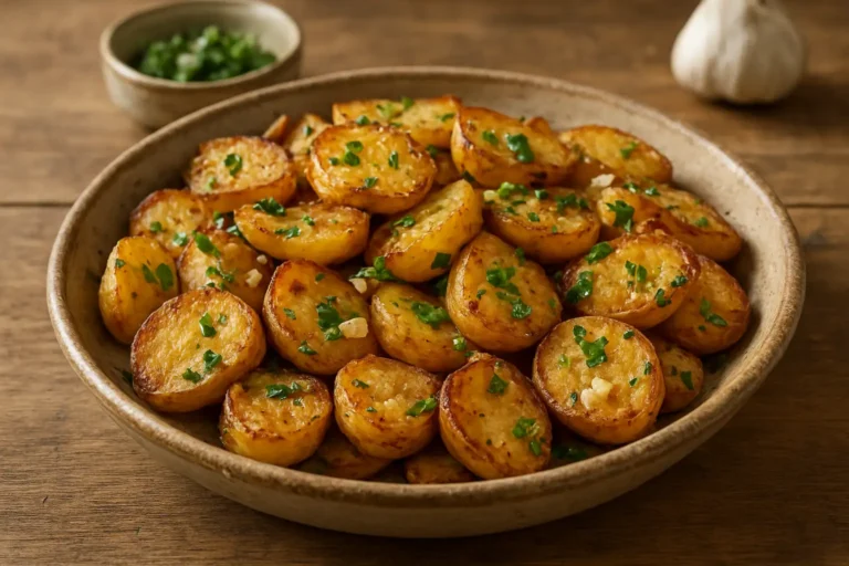 Pommes sarladaises dorées à la graisse de canard, avec ail et persil